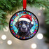 Labrador Black in Santa Hat Suncatcher Decoration